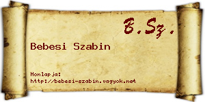 Bebesi Szabin névjegykártya